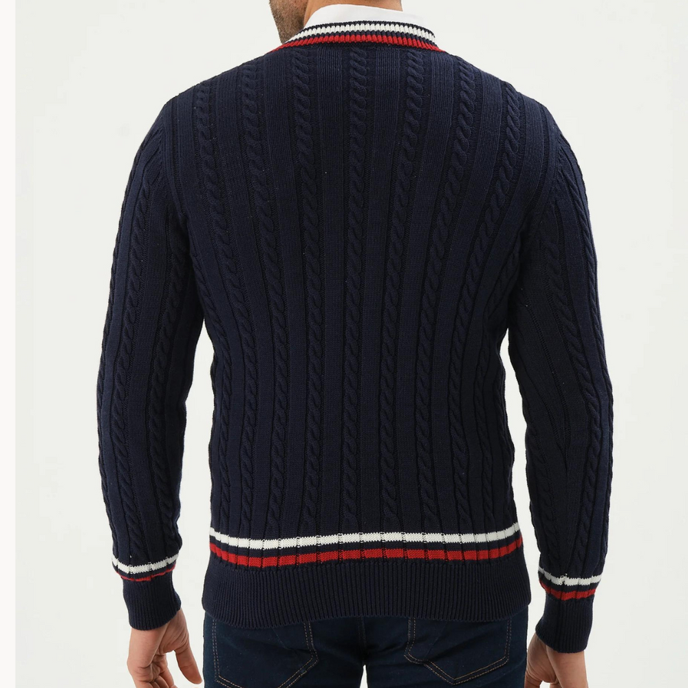 Burnt Sienna Ribbed Crewneck - Sweater CASA LARO MEN