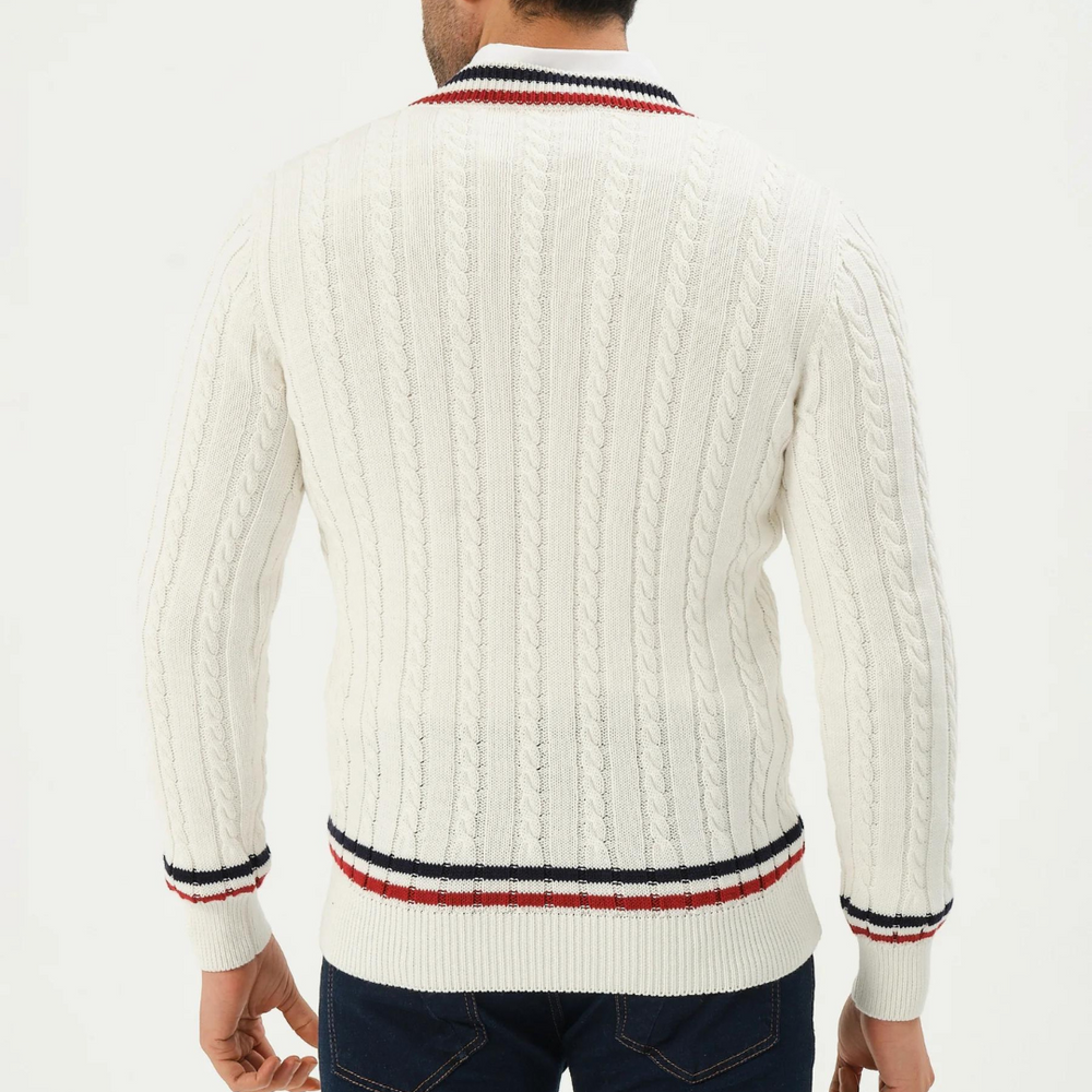 Burnt Sienna Ribbed Crewneck - Sweater CASA LARO MEN