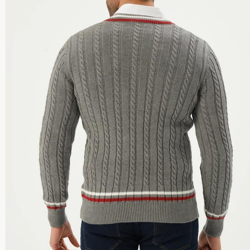 Burnt Sienna Ribbed Crewneck - Sweater CASA LARO MEN