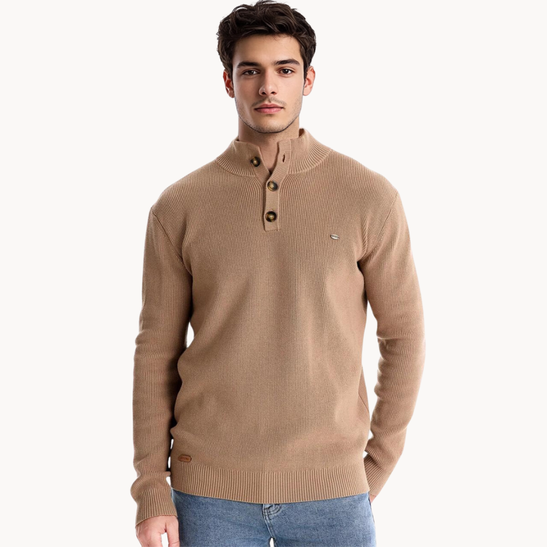 Button Mock Neck - Sweater CASA LARO MEN
