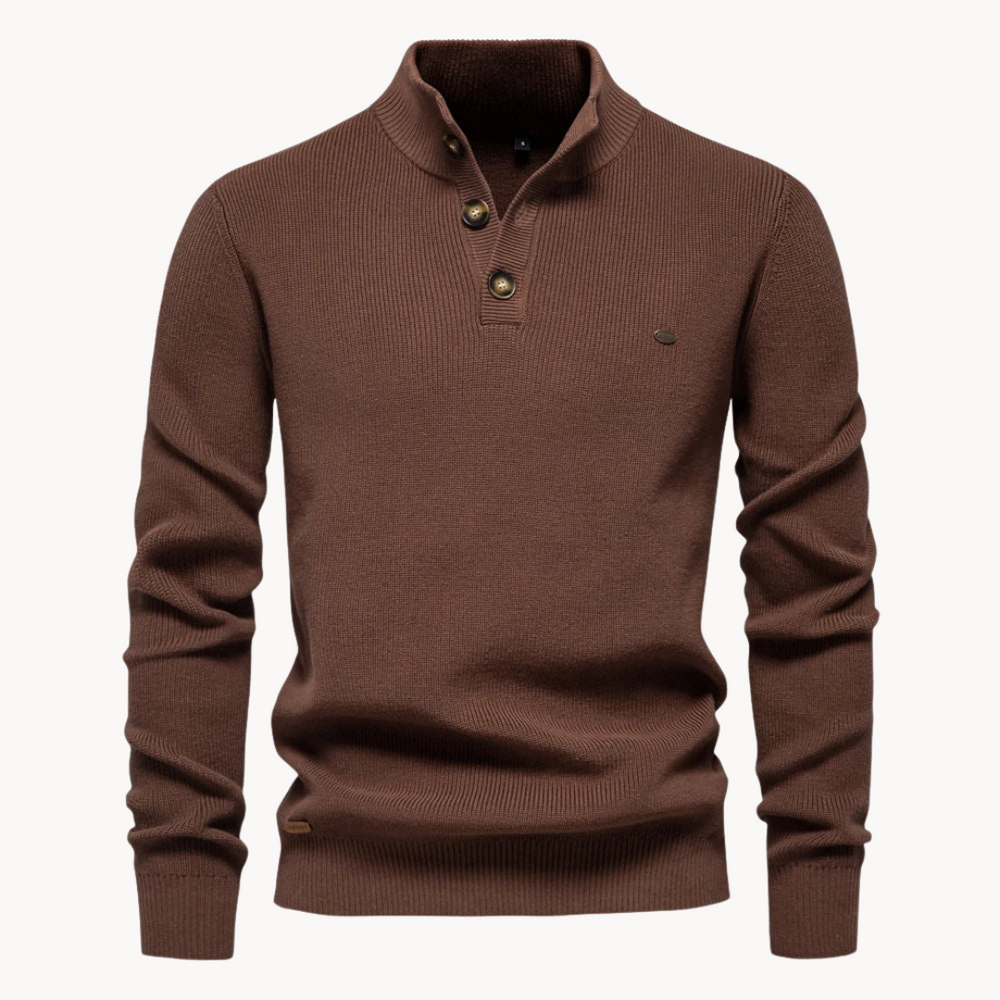 Button Mock Neck - Sweater CASA LARO MEN