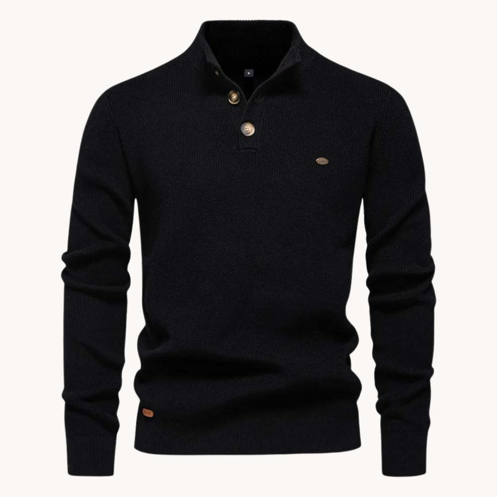 Button Mock Neck - Sweater CASA LARO MEN