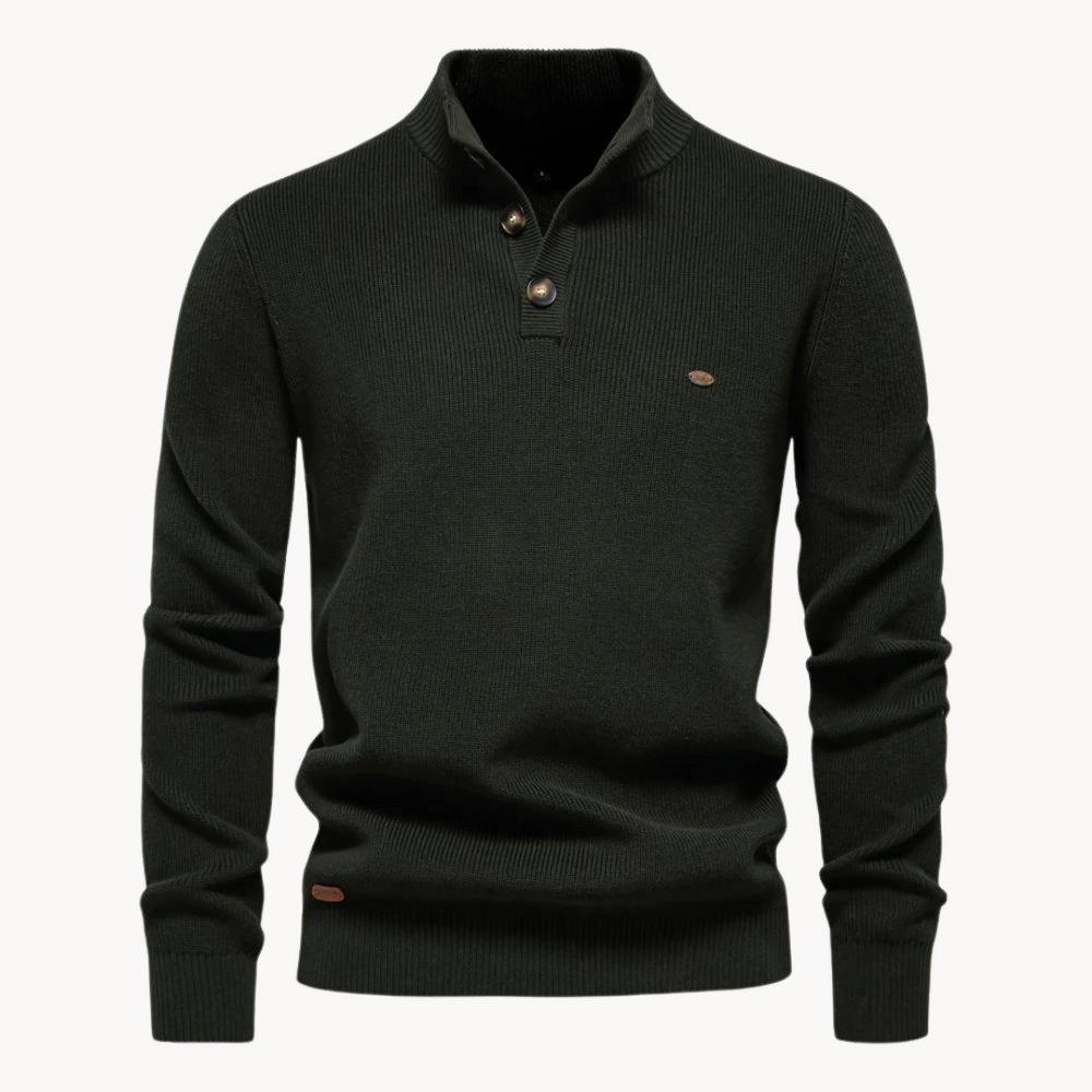 Button Mock Neck - Sweater CASA LARO MEN