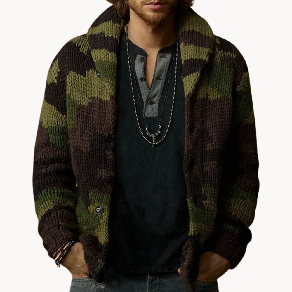 Camo Shawl Collar - Cardigan CASA LARO MEN