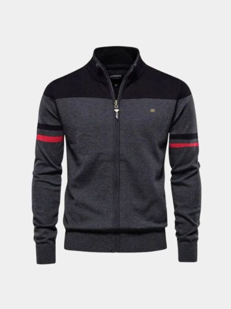 Cardigan Sweater Zipper Standing Collar Knitwear - Casa  Laro CASA LARO