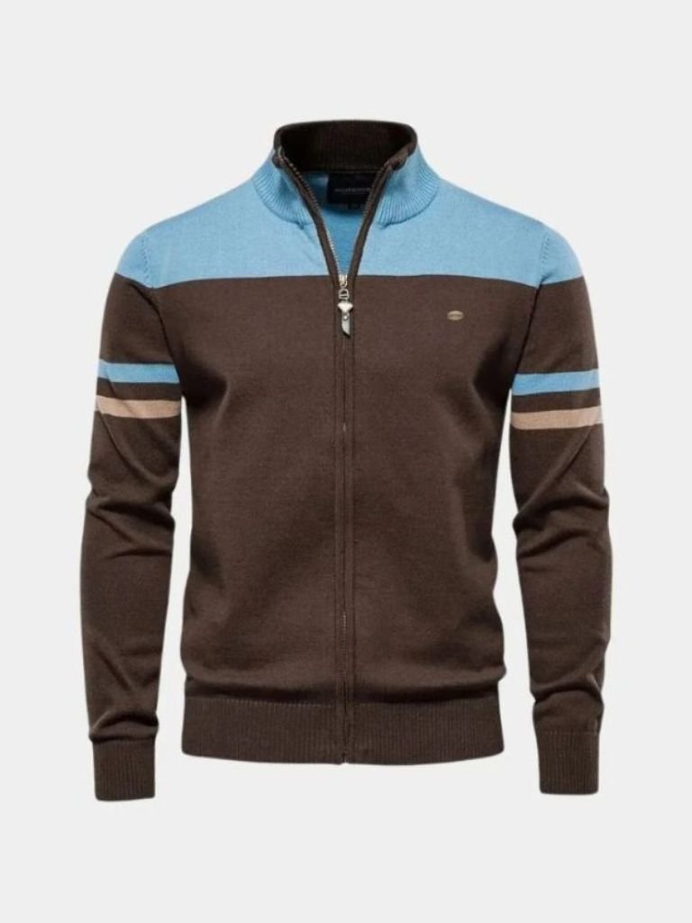 Cardigan Sweater Zipper Standing Collar Knitwear - Casa  Laro CASA LARO