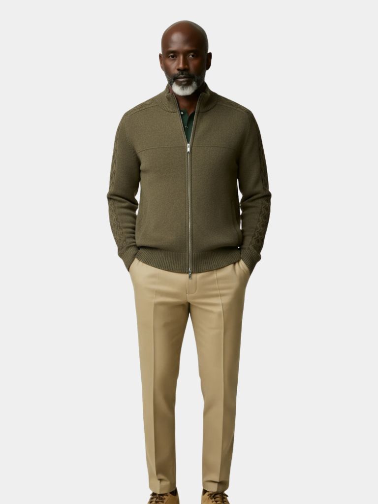 Cashmere Zip Sweater Knit Turtleneck - Casa  Laro CASA LARO