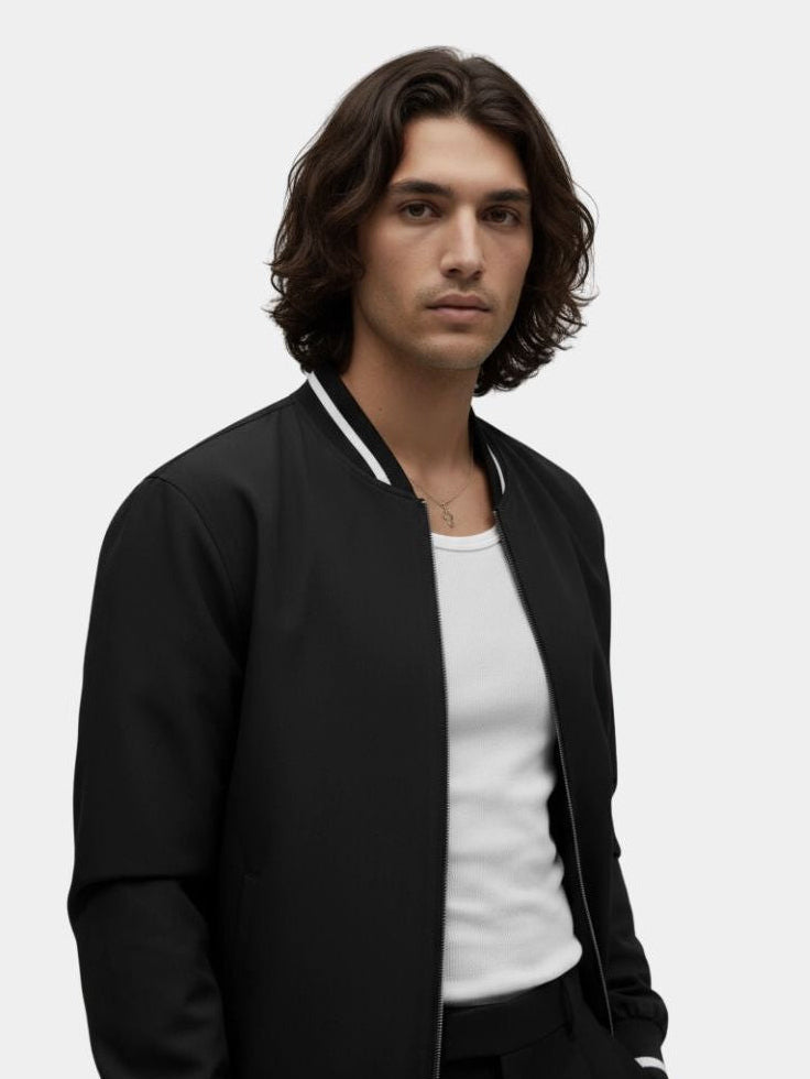 Casual Baseball Bomber Jacket - Casa  Laro CASA LARO