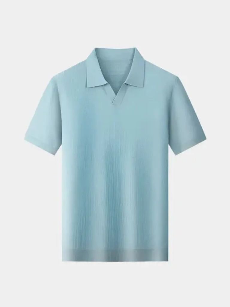 Casual Buttonless Knit Polo Shirt - Casa  Laro CASA LARO