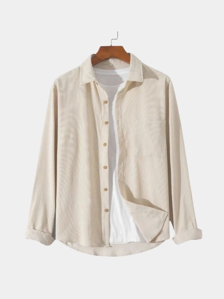 Casual Solid Corduroy Shirt - Casa  Laro CASA LARO
