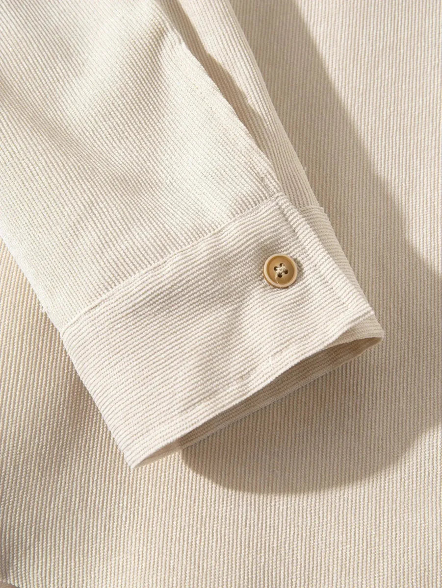Casual Solid Corduroy Shirt - Casa  Laro CASA LARO