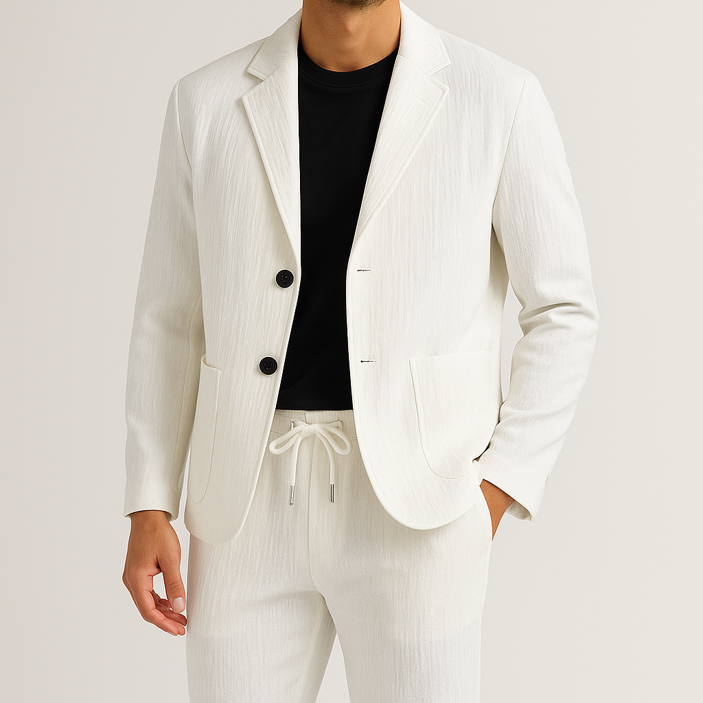 Tailored Linen Blazer Set - Two-Piece Set