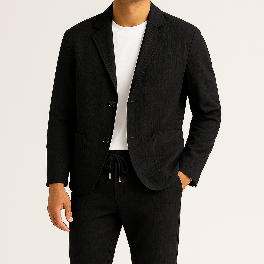 Tailored Linen Blazer Set - Two-Piece Set