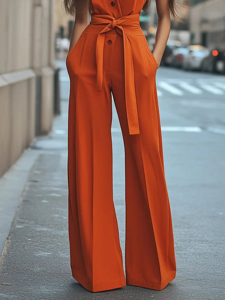 Chic Sleeveless Orange Summer Staple - Jumpsuit CASA LARO