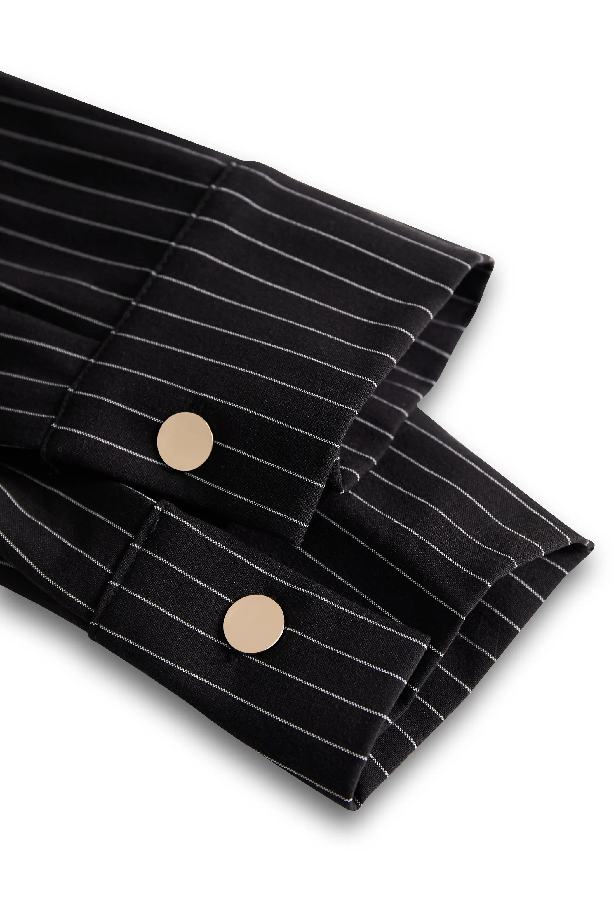 Classic Black Pinstripe Button-Down - Shirt Dress CASA LARO