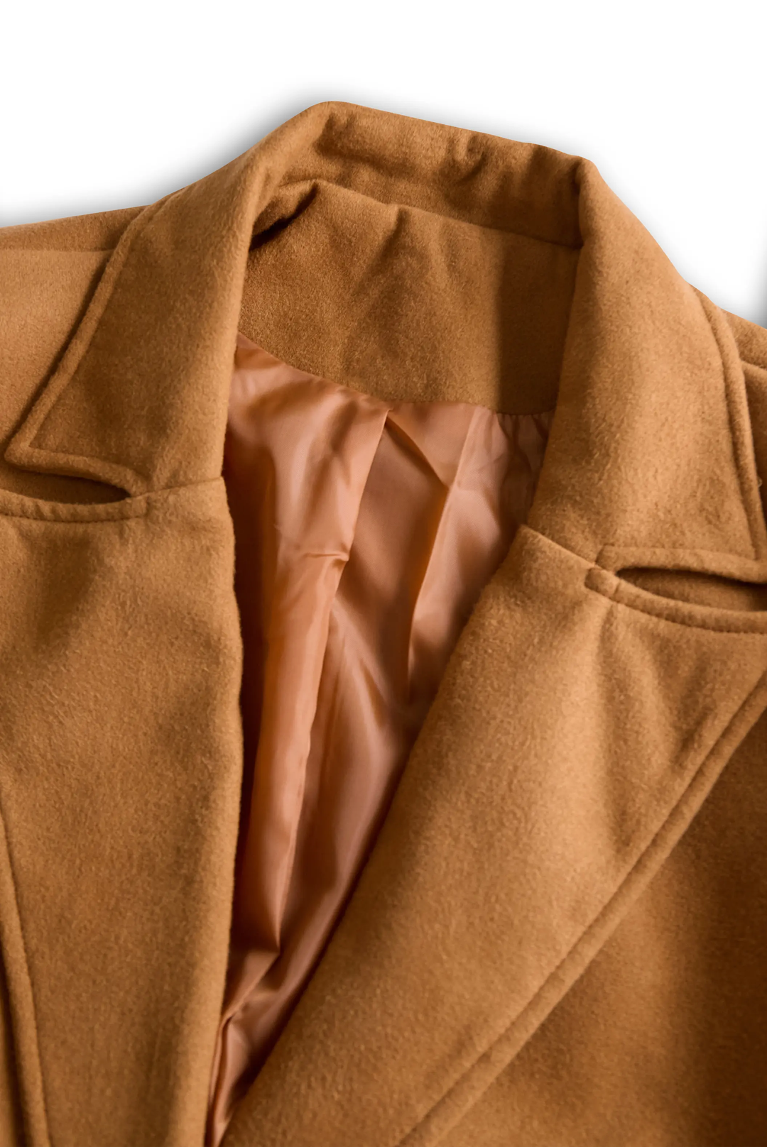 Classic Camel Wool Belted Silhouette - Trench Coat CASA LARO