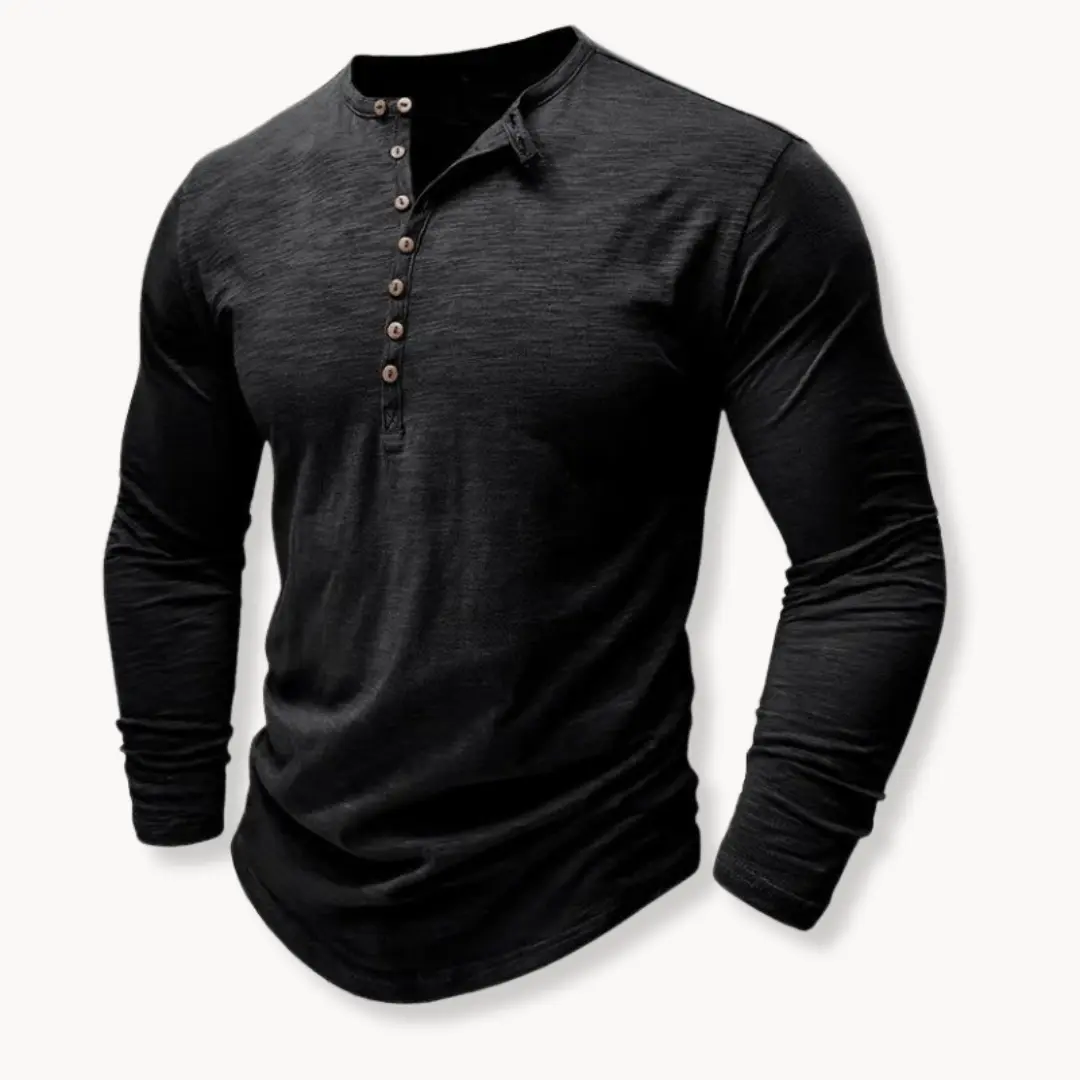 Classic Cotton Henley - T-Shirt CASA LARO