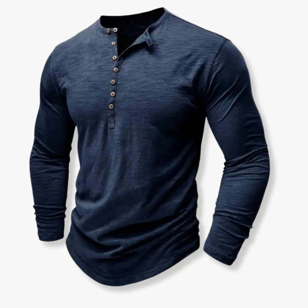 Classic Cotton Henley - T-Shirt CASA LARO