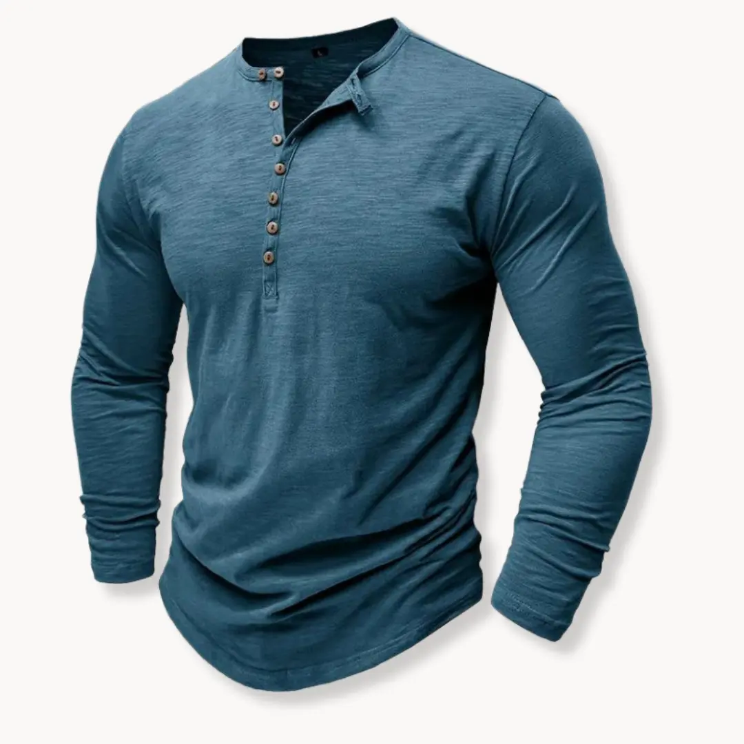 Classic Cotton Henley - T-Shirt CASA LARO