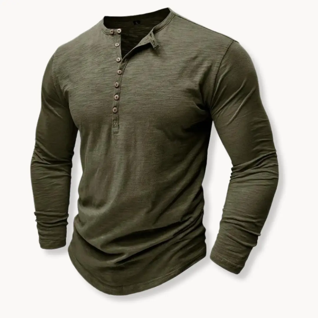 Classic Cotton Henley - T-Shirt CASA LARO
