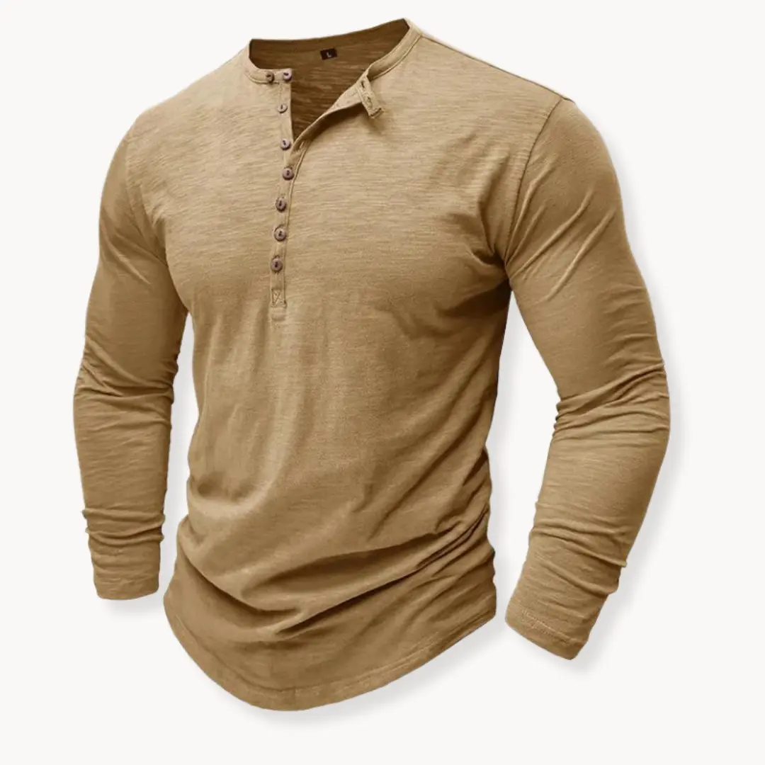 Classic Cotton Henley - T-Shirt CASA LARO