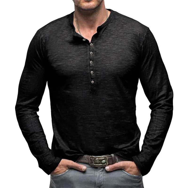 Classic Cotton Henley - T-Shirt CASA LARO