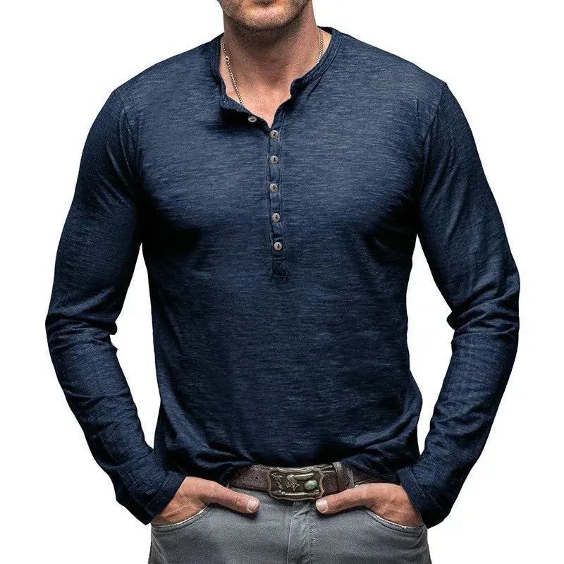 Classic Cotton Henley - T-Shirt CASA LARO