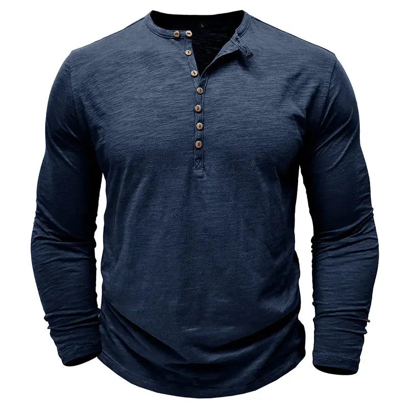 Classic Cotton Henley - T-Shirt CASA LARO