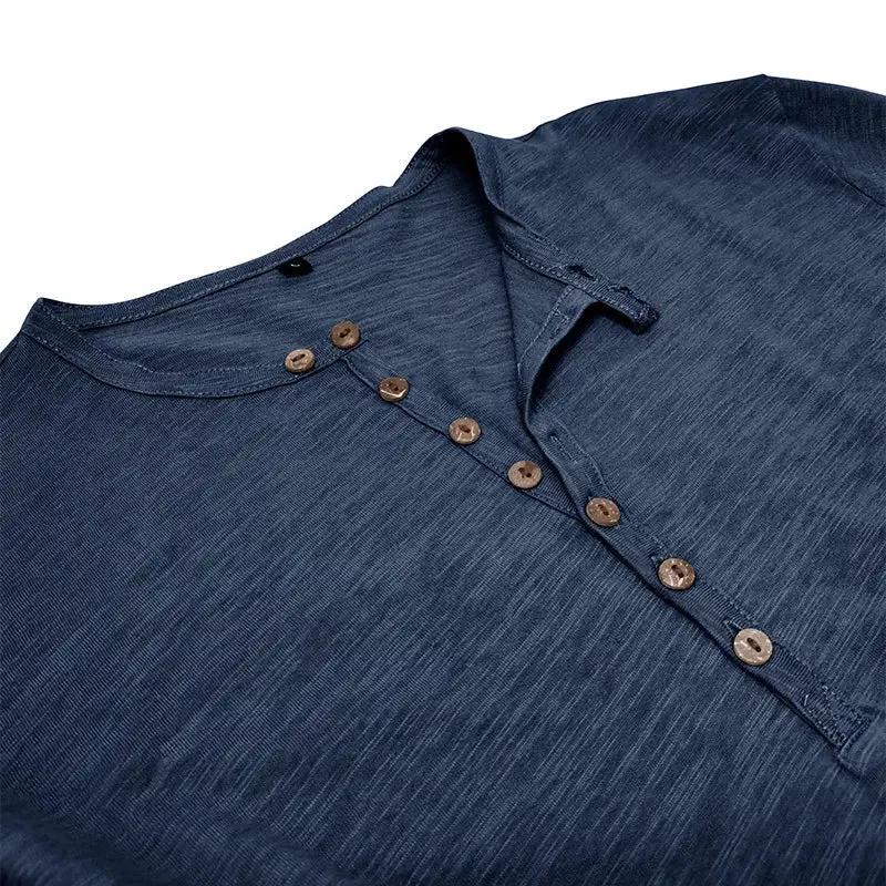 Classic Cotton Henley - T-Shirt CASA LARO