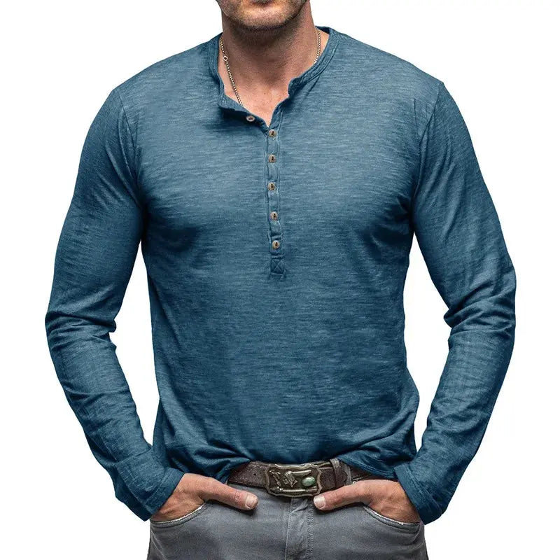 Classic Cotton Henley - T-Shirt CASA LARO