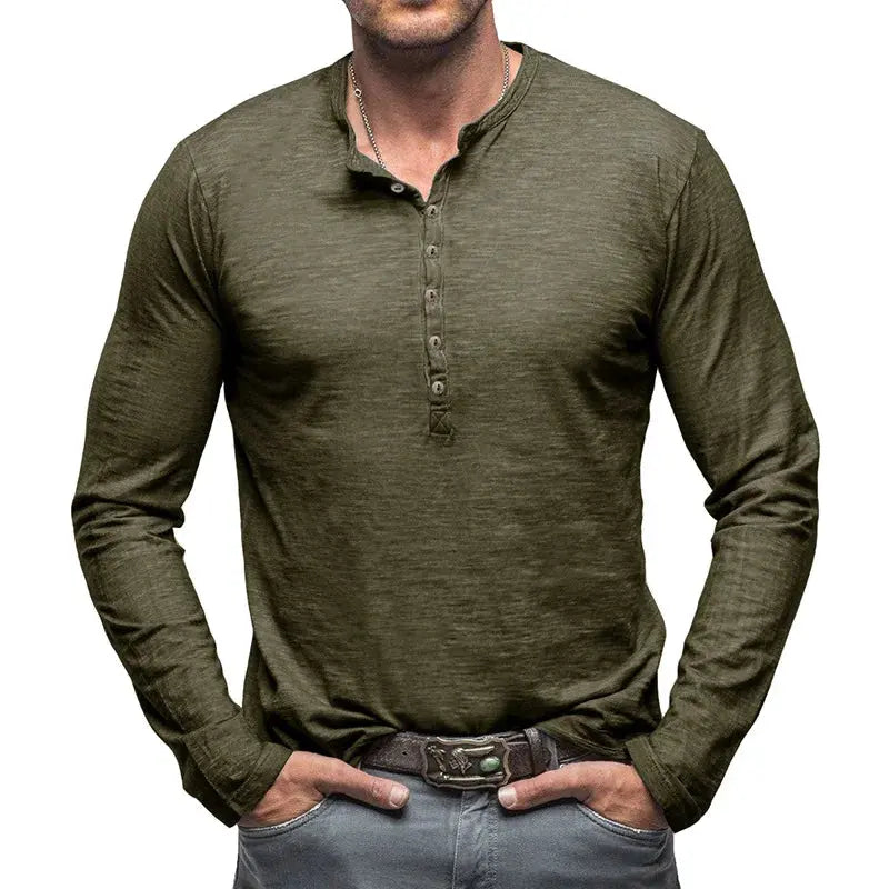 Classic Cotton Henley - T-Shirt CASA LARO