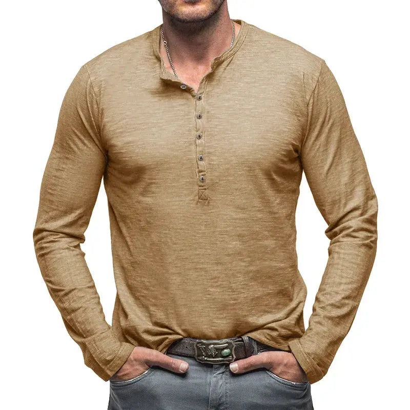 Classic Cotton Henley - T-Shirt CASA LARO