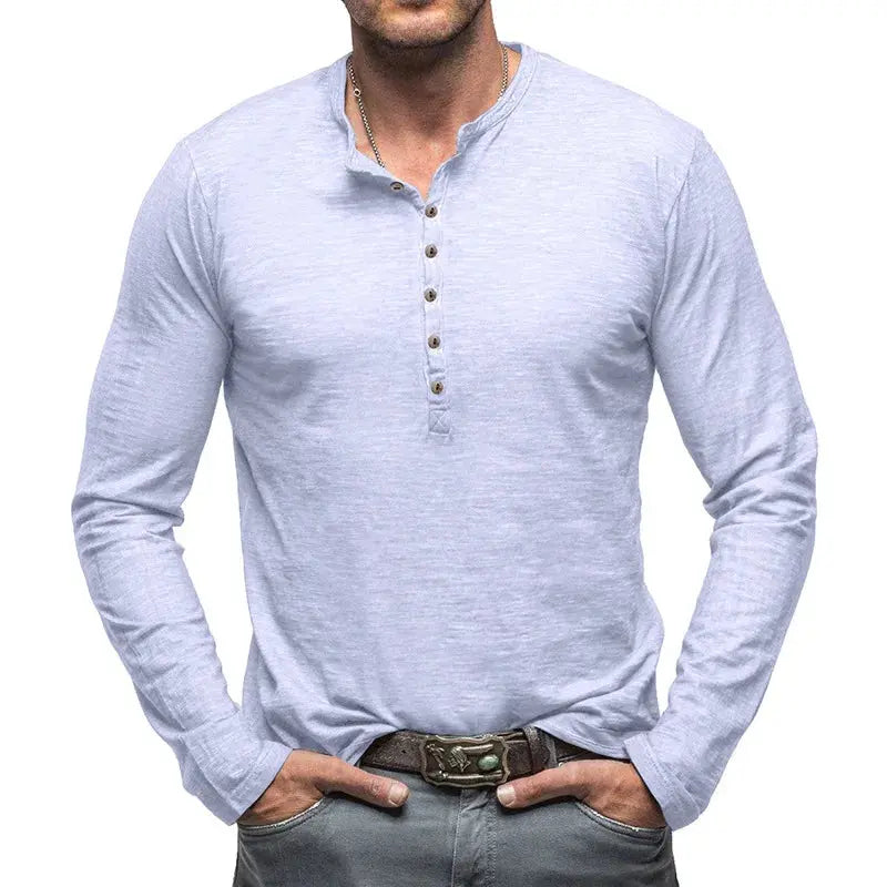 Classic Cotton Henley - T-Shirt CASA LARO
