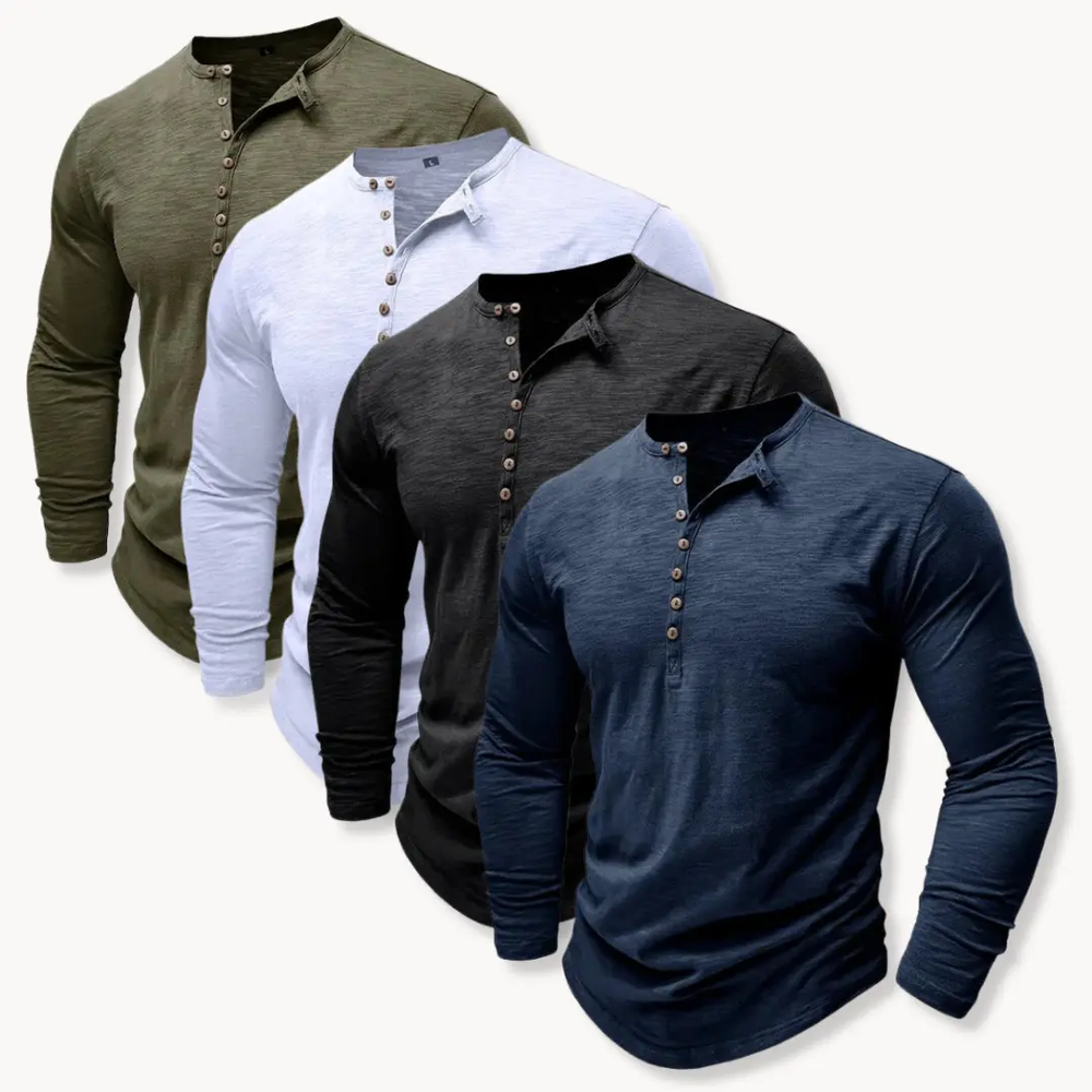 Classic Cotton Henley - T-Shirt CASA LARO
