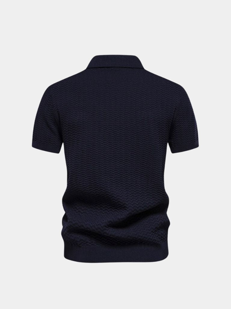 Classic Fit Quarter Zip Business Casual Short Sleeves Polo - Casa  Laro CASA LARO