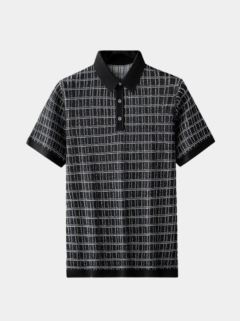 Classic Noir Knit Polo Shirt - Casa  Laro CASA LARO