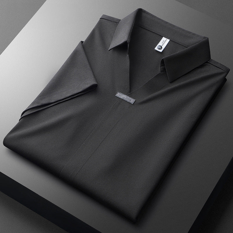 Cotton-Silk Blend Short Sleeve - Polo