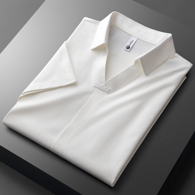 Cotton-Silk Blend Short Sleeve - Polo