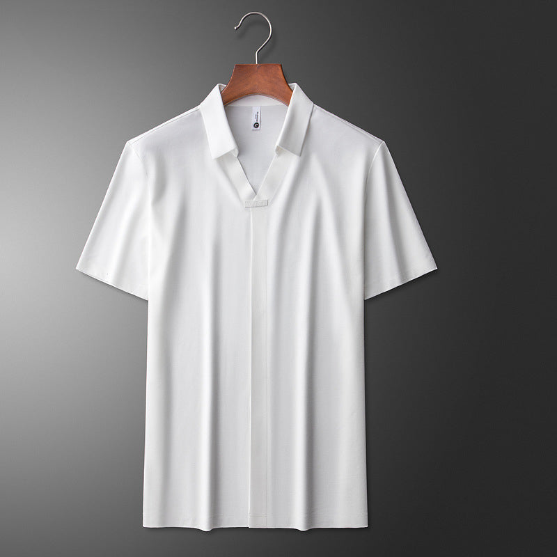 Cotton-Silk Blend Short Sleeve - Polo