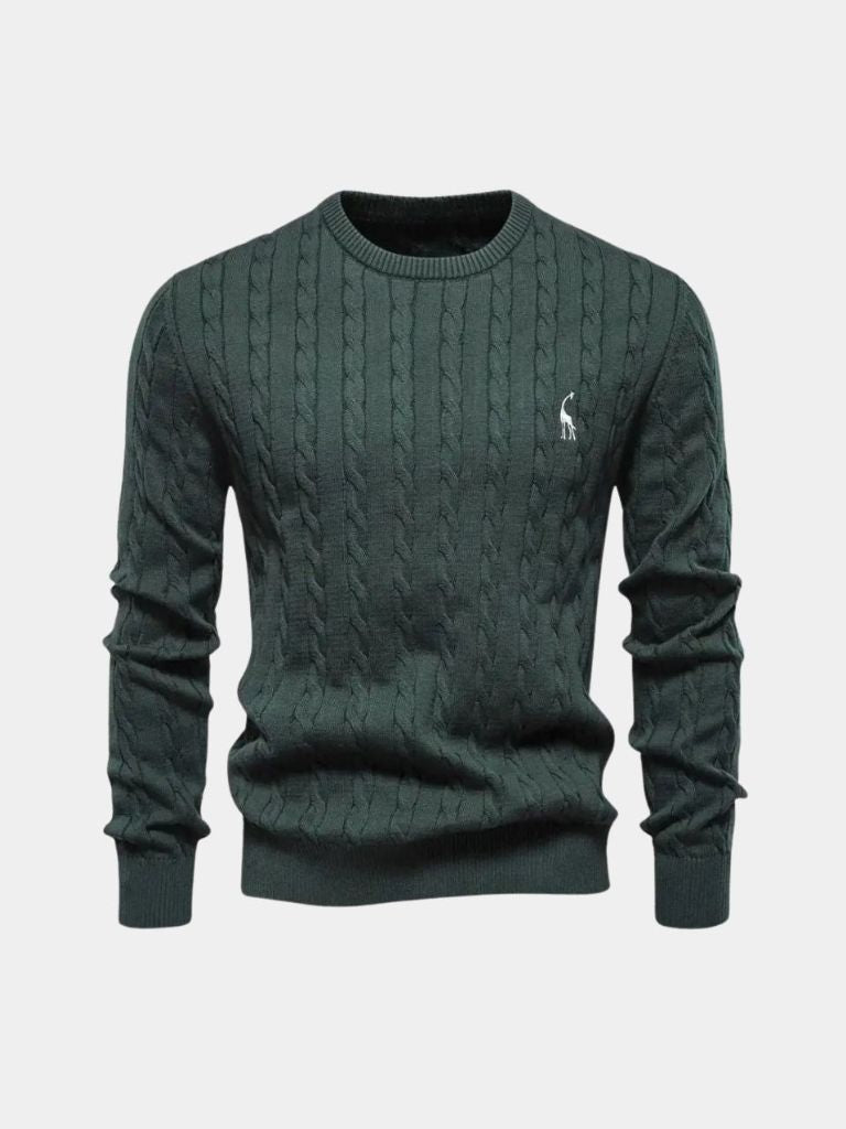 Cotton  Crew Neck Pullover Sweater - Casa  Laro CASA LARO