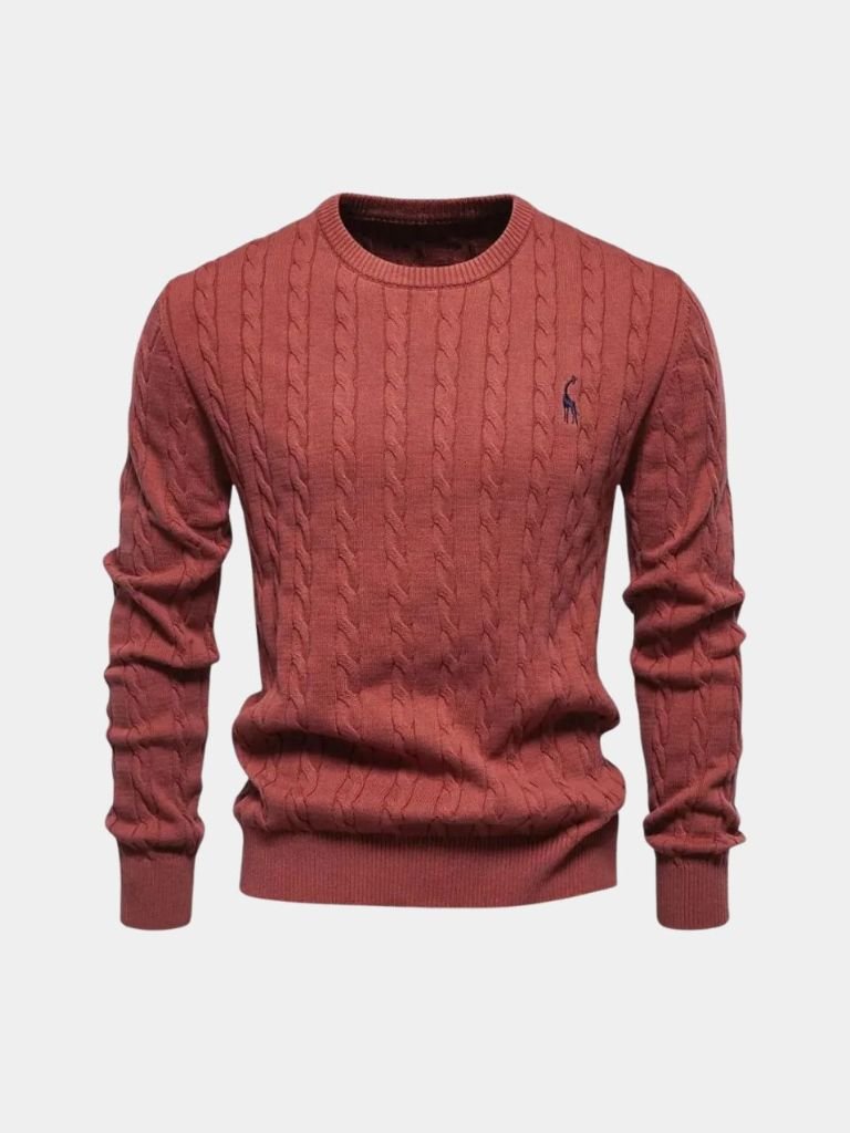 Cotton  Crew Neck Pullover Sweater - Casa  Laro CASA LARO