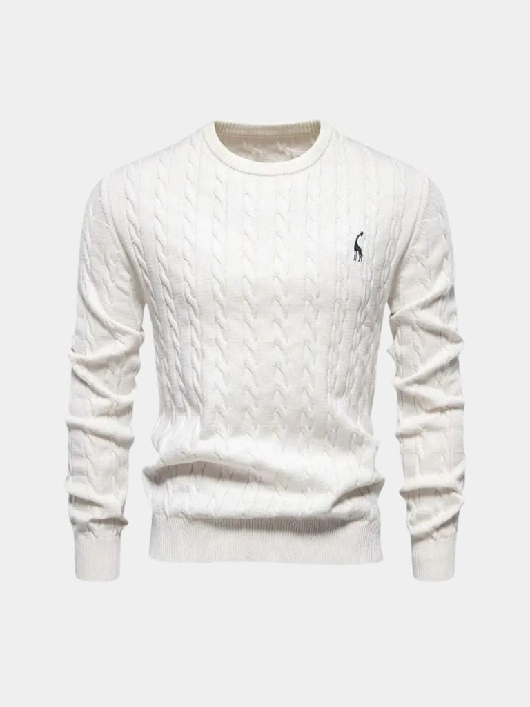 Cotton  Crew Neck Pullover Sweater - Casa  Laro CASA LARO