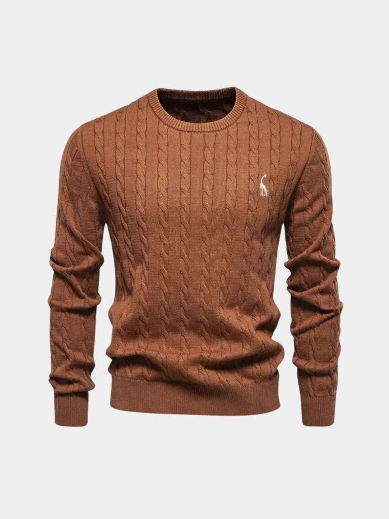 Cotton  Crew Neck Pullover Sweater - Casa  Laro CASA LARO