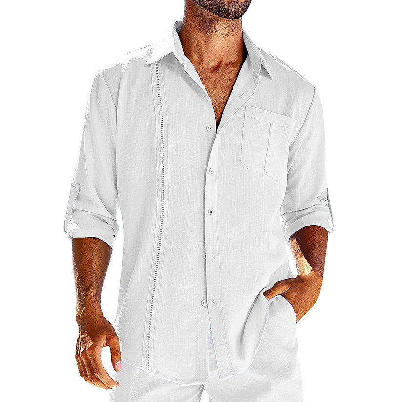 Cuban Collar Linen - Shirt CASA LARO