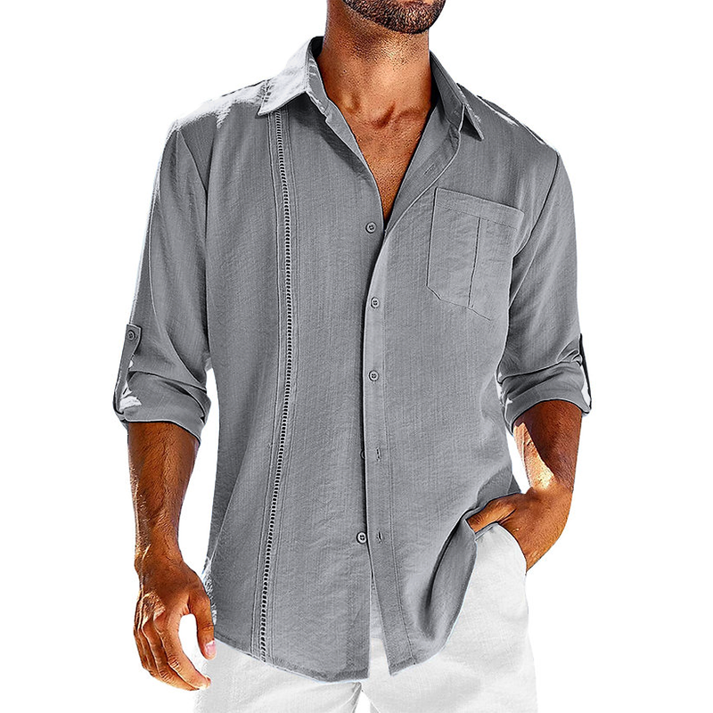 Cuban Collar Linen - Shirt CASA LARO