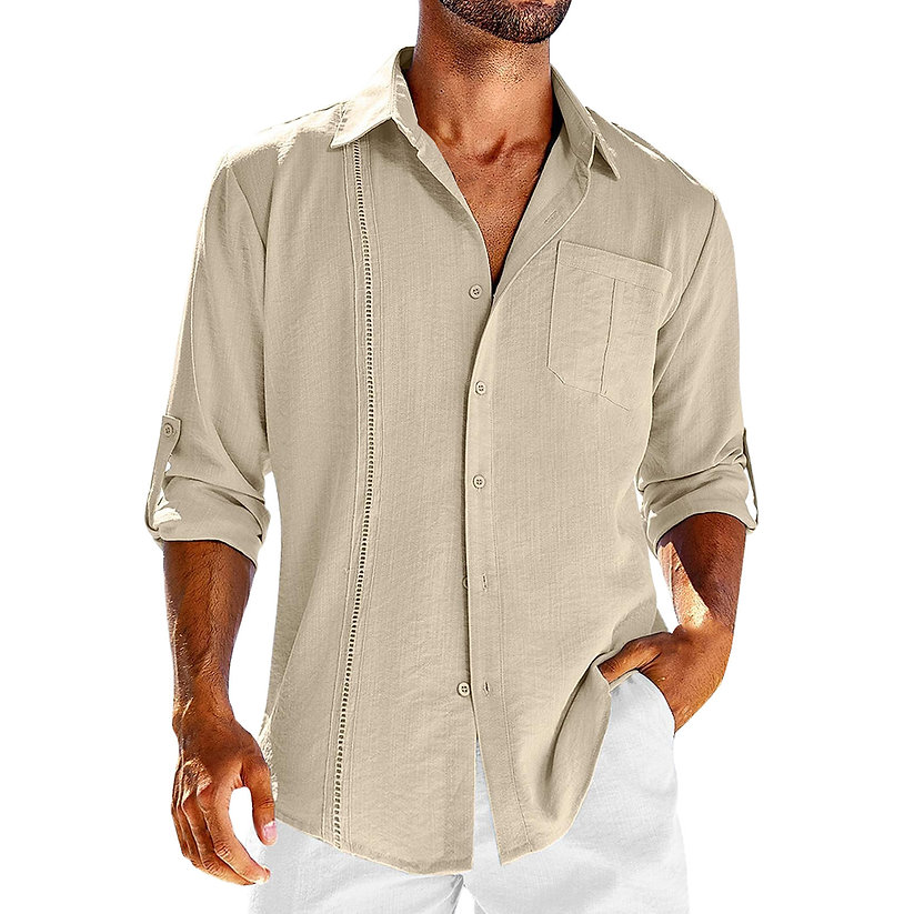 Cuban Collar Linen - Shirt CASA LARO