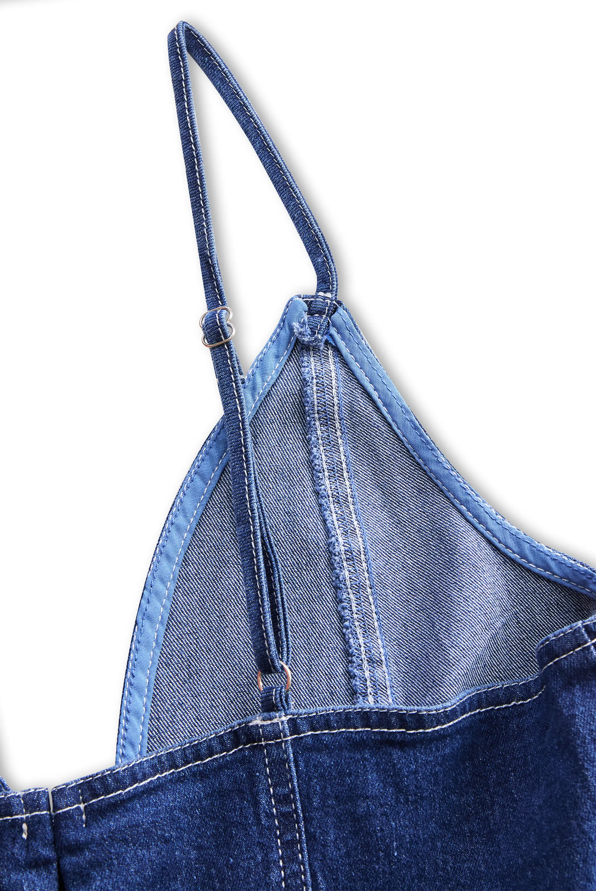 Dark Indigo Sleeveless Fitted Denim - Midi Dress CASA LARO