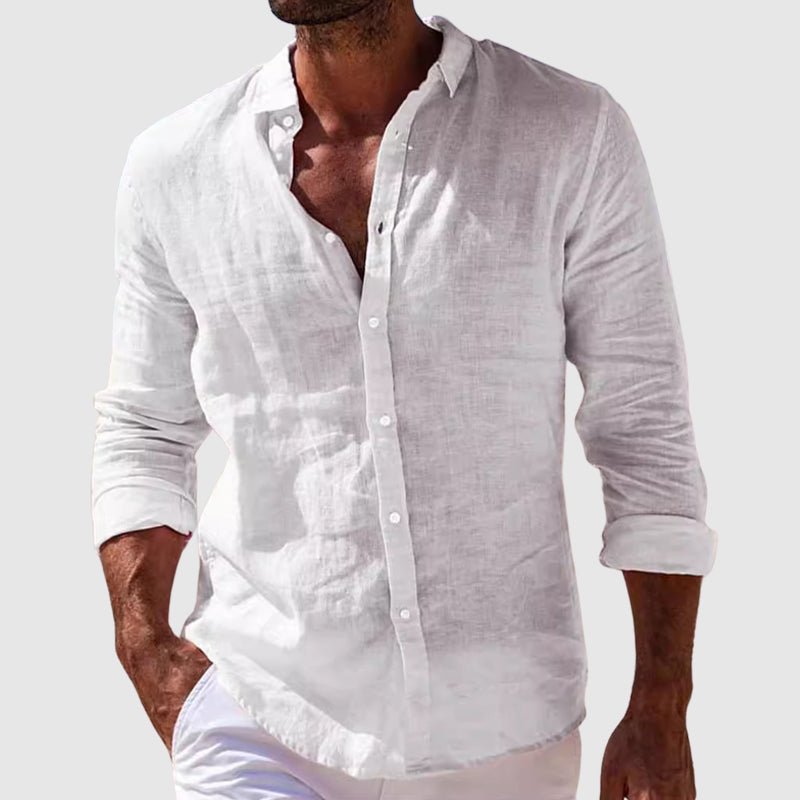 Mykonos Linen Button-Down - Shirt