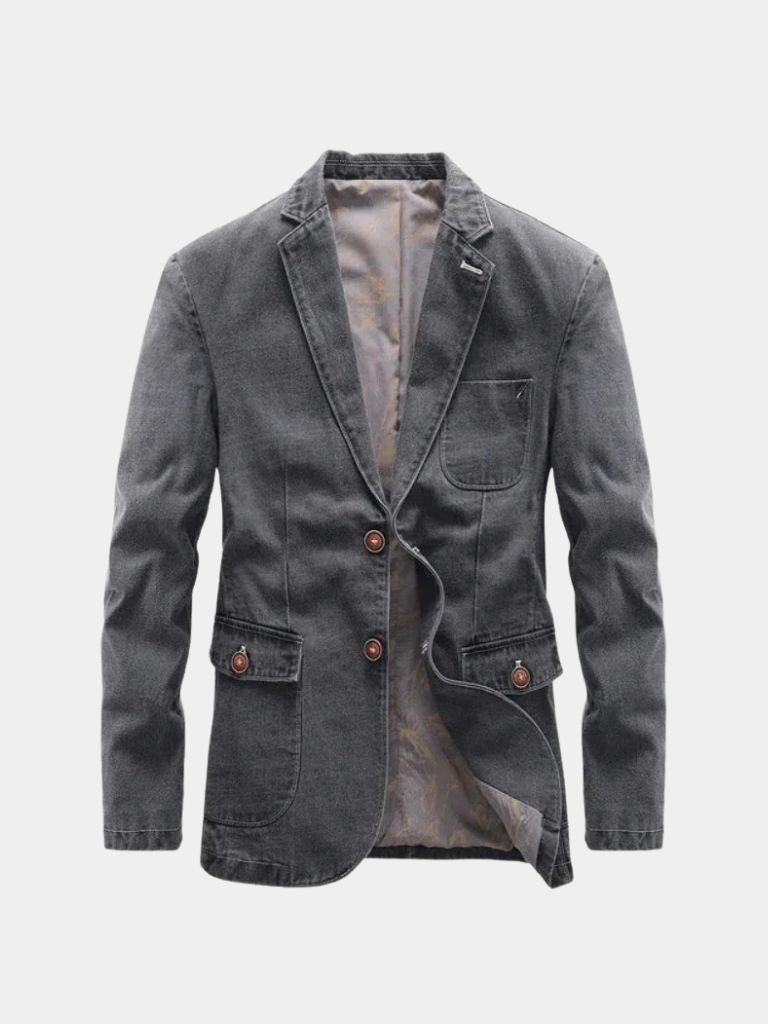 Denim Covenant Blazer Jacket – Casa  Laro CASA LARO