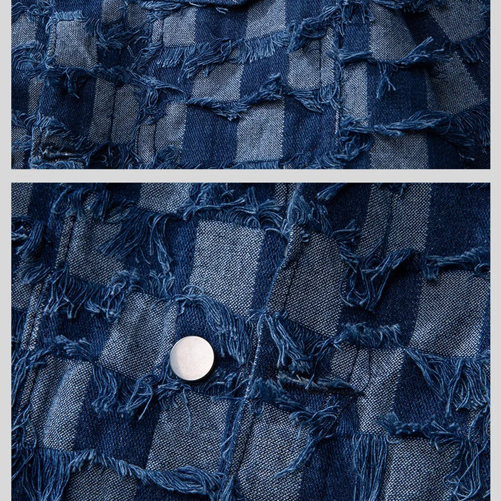 Distressed Blue Denim - Shirt CASA LARO MEN